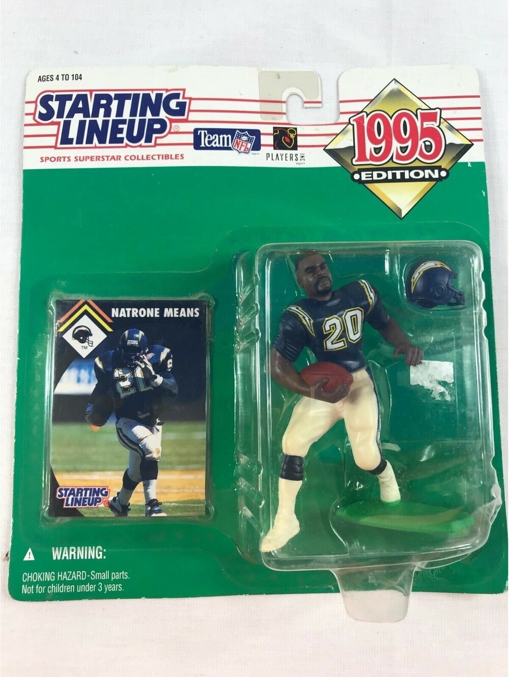 1995 Starting Lineup NFL Natrone Means San Diego Chargers Action Figure and Card